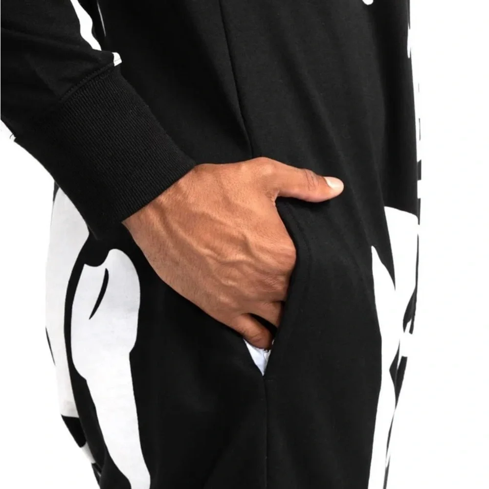 Tipsy Elves Black and White Skeleton Hooded Onesie - Picture 5 of 7